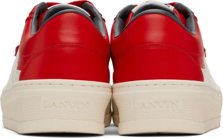 Lanvin Red 'Lanvin' Cash Leather Sneakers - Image 2