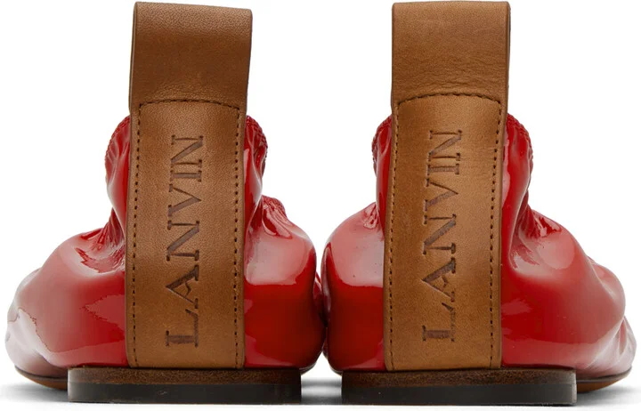 Lanvin Red Leather Ballerina Flats - Image 2