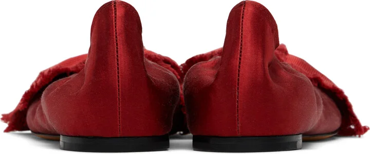 Lanvin Red Satin Bow Ballerina Flats - Image 2