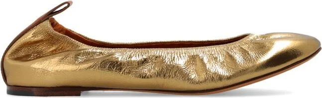 Lanvin Ruched Detail Round-Toe Ballerina Shoes