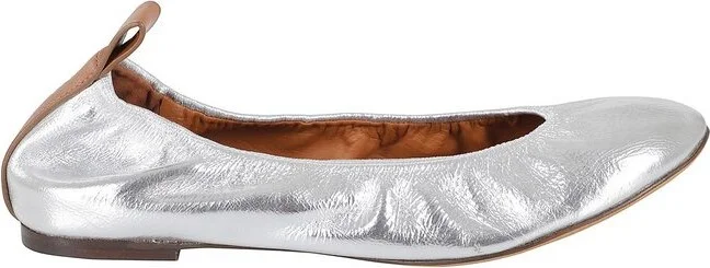 Lanvin Ruched Detail Round-Toe Ballerina Shoes