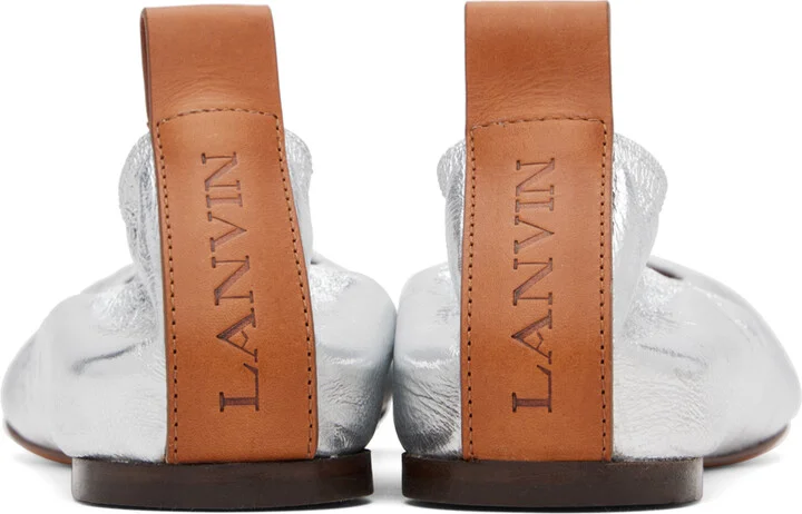 Lanvin Silver Leather Ballerina Flats - Image 2