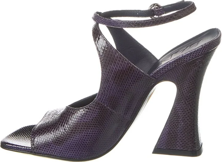 Lanvin Smile Embossed Leather Sandal - Image 2
