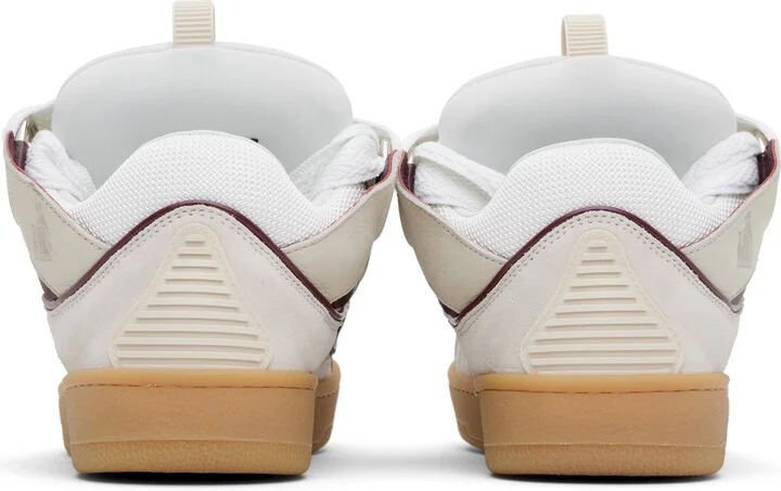 Lanvin SSENSE Exclusive Beige Curb Leather Sneakers - Image 2