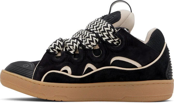 Lanvin SSENSE Exclusive Black Curb Leather Sneakers - Image 3