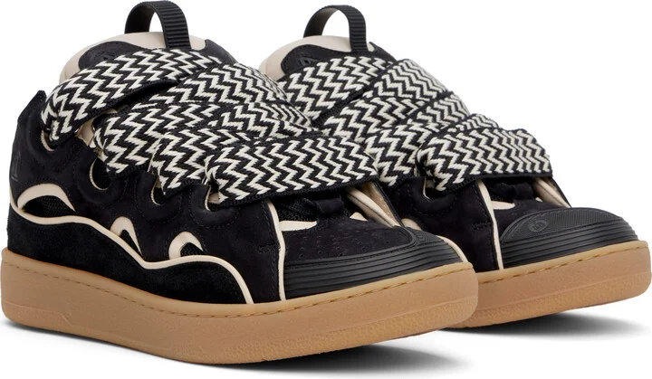 Lanvin SSENSE Exclusive Black Curb Leather Sneakers - Image 4