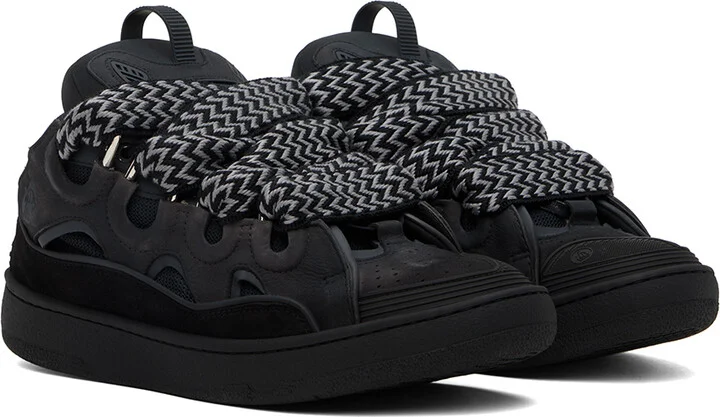 Lanvin SSENSE Exclusive Black Curb Sneakers - Image 4