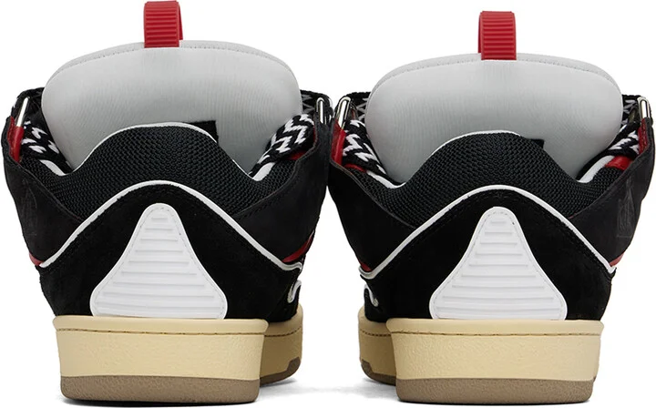 Lanvin SSENSE Exclusive Black Leather Curb Sneakers - Image 2
