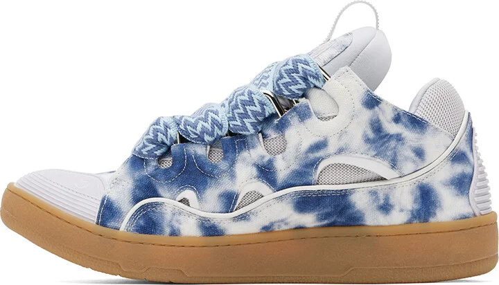 Lanvin SSENSE Exclusive Blue Curb Washed Denim Sneakers - Image 3
