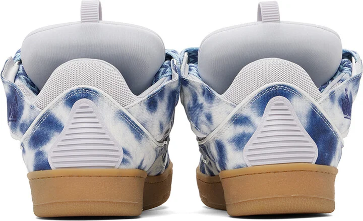 Lanvin SSENSE Exclusive Blue Curb Washed Denim Sneakers - Image 2