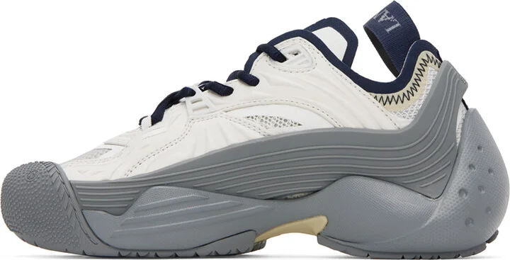 Lanvin SSENSE Exclusive Gray & Navy Flash-X Sneakers - Image 3