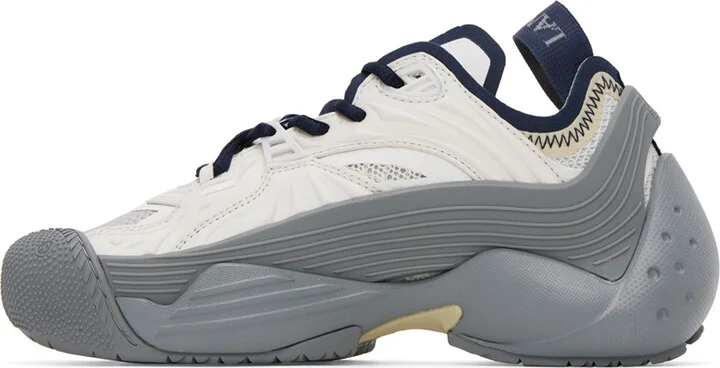 Lanvin SSENSE Exclusive Gray & Navy Flash-X Sneakers - Image 3