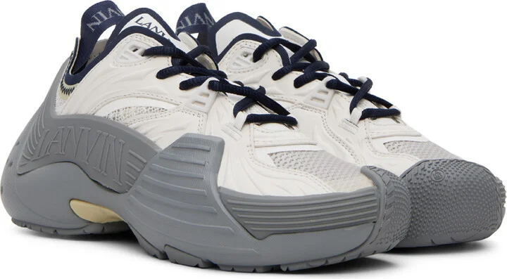Lanvin SSENSE Exclusive Gray & Navy Flash-X Sneakers - Image 4