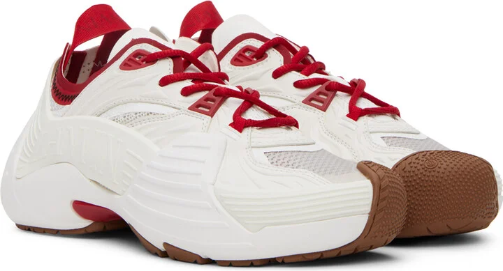 Lanvin SSENSE Exclusive Red & White Flash-X Sneakers - Image 4