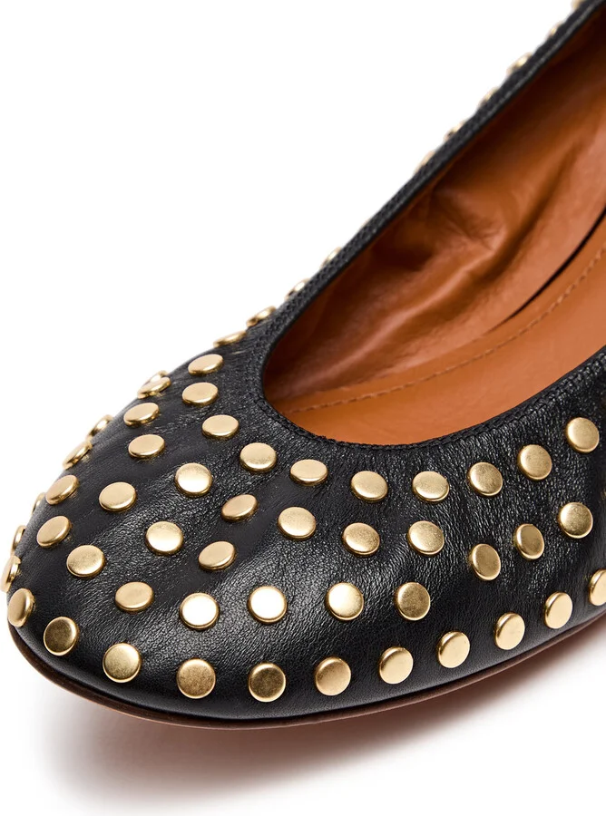 Lanvin Studded Leather Ballet Flats - Image 4