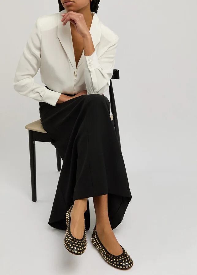 Lanvin Studded Leather Ballet Flats - Image 5