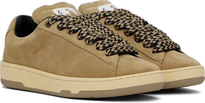 Lanvin Tan Suede Curb Lite Sneakers - Image 4
