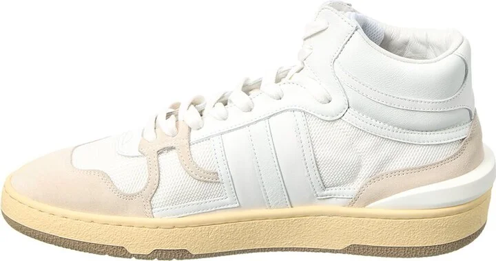Lanvin Tennis Leather & Mesh High-Top Sneaker - Image 2