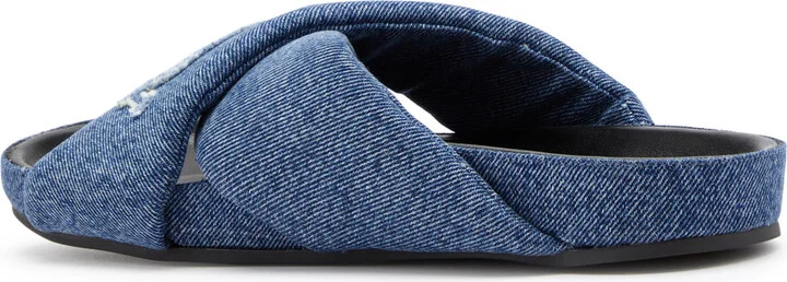 Lanvin Tinkle Logo Denim Sliders - Image 2