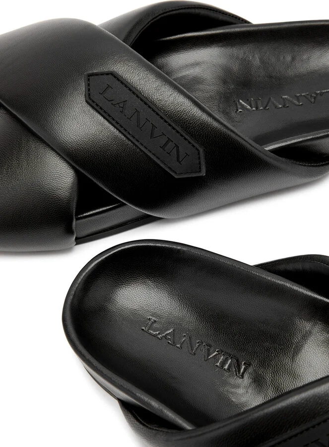 Lanvin Tinkle Logo Leather Sliders - Image 4