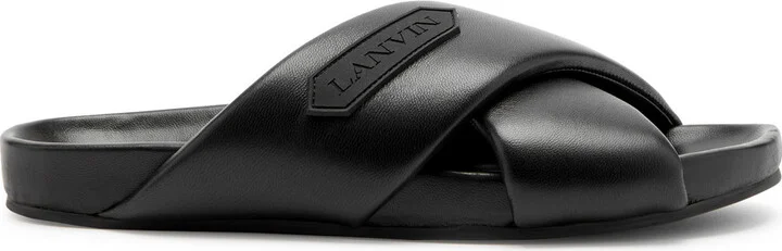 Lanvin Tinkle Logo Leather Sliders