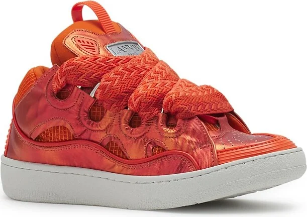 Lanvin Unisex Curb Hologram-Effect Leather Sneakers