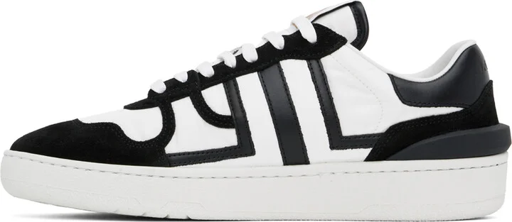 Lanvin White & Black Clay Mesh Sneakers - Image 3
