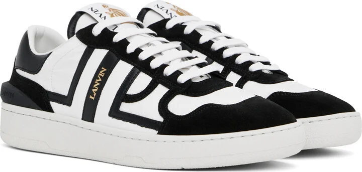Lanvin White & Black Clay Mesh Sneakers - Image 4