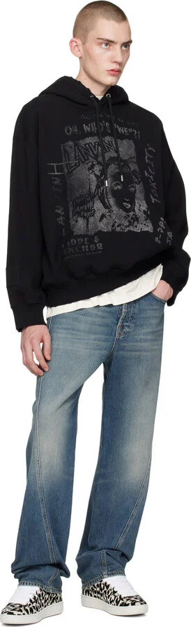 Lanvin White & Black Curb Lite Sneakers - Image 5