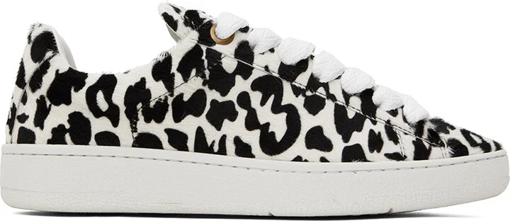 Lanvin White & Black Curb Lite Sneakers