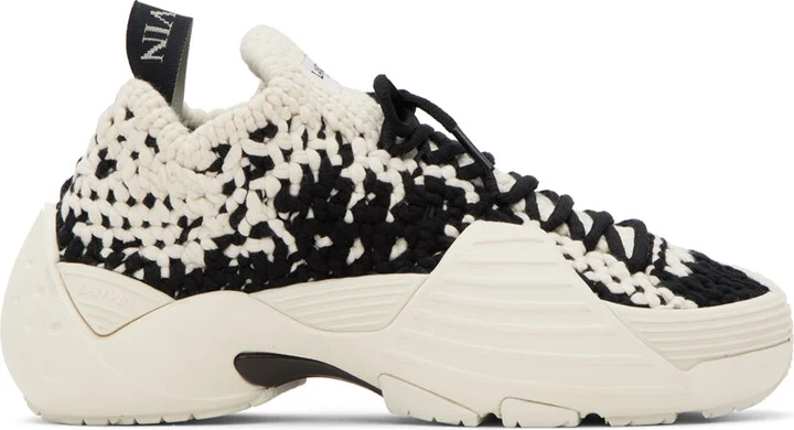 Lanvin White & Black Flash Knit Sneakers