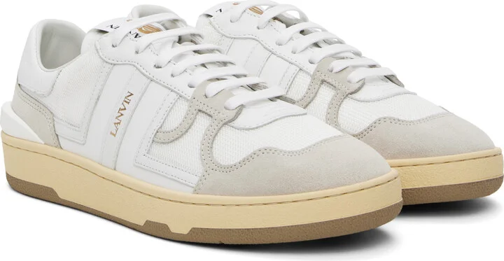 Lanvin White Clay Mesh Sneakers - Image 4