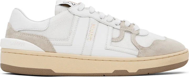 Lanvin White Clay Mesh Sneakers