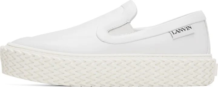 Lanvin White Curbies Slip-On Sneakers - Image 3
