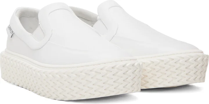 Lanvin White Curbies Slip-On Sneakers - Image 4