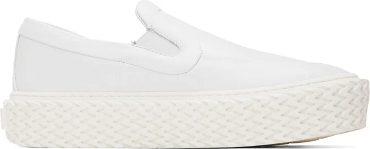 Lanvin White Curbies Slip-On Sneakers
