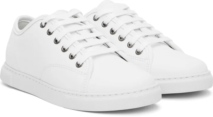 Lanvin White DBB1 Leather Sneakers - Image 4