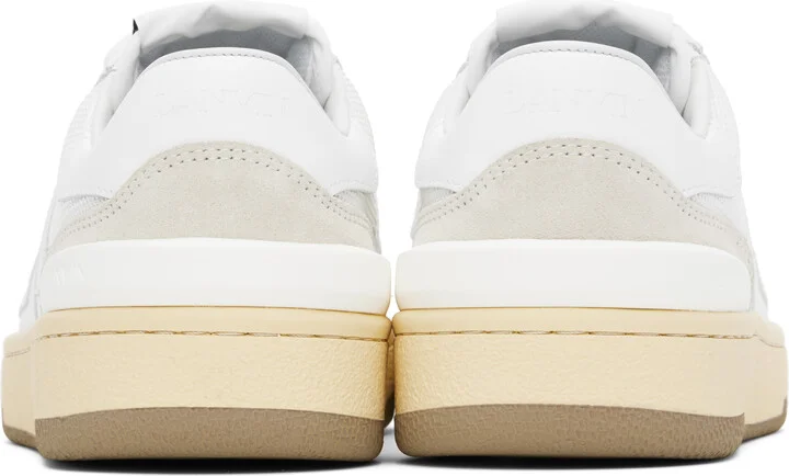 Lanvin White & Gray Clay Low Top Sneakers - Image 2