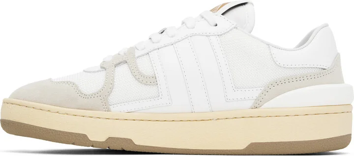 Lanvin White & Gray Clay Low Top Sneakers - Image 3