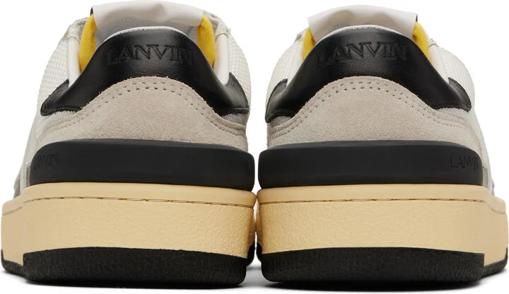 Lanvin White & Gray Clay Mesh Sneakers - Image 2