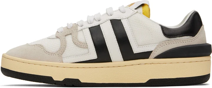 Lanvin White & Gray Clay Mesh Sneakers - Image 3