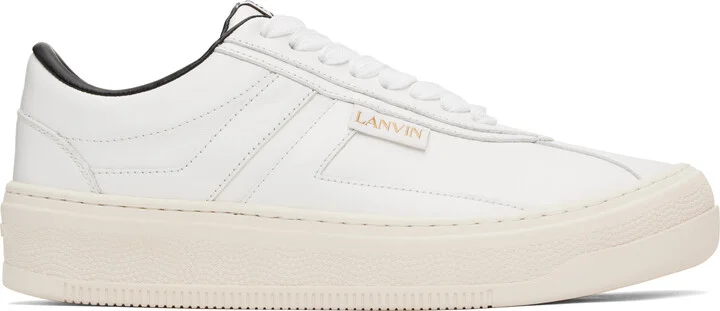 Lanvin White 'Lanvin' Cash Leather Sneakers
