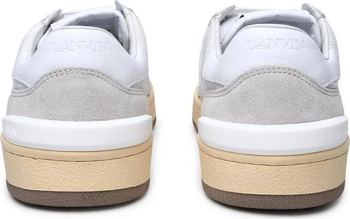 Lanvin White Leather Blend Sneakers - Image 4