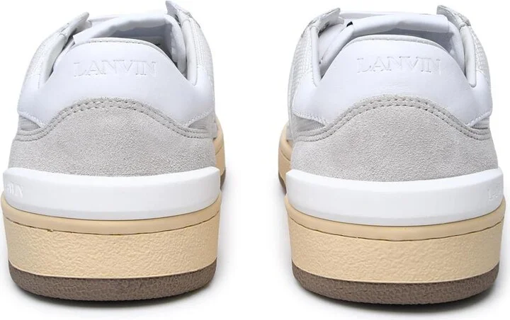 Lanvin White Leather Blend Sneakers - Image 4