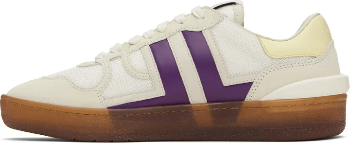 Lanvin White & Purple Clay Mesh Sneakers - Image 3
