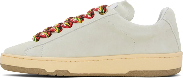 Lanvin White Suede Curb Lite Sneakers - Image 3