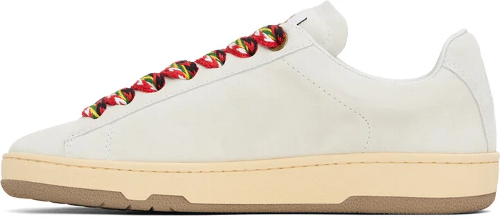 Lanvin White Suede Curb Lite Sneakers - Image 3