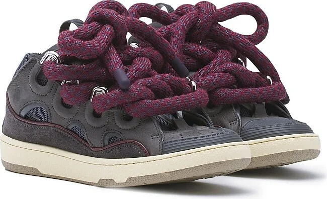 Lanvin Women's Curb Sneakers in Leather with Snake Laces