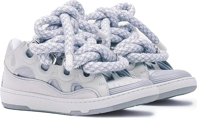 Lanvin Women's Curb Sneakers in Leather with Snake Laces