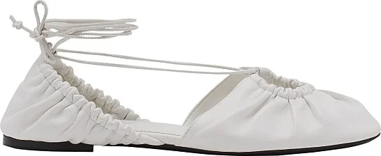 Lanvin Women's Mesure Lace-Up Leather Ballerina